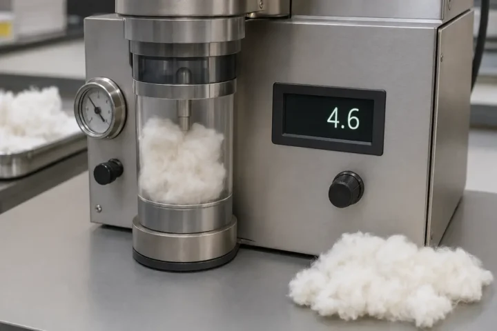 Instrumento de laboratorio para evaluar propiedades de la fibra de algodón