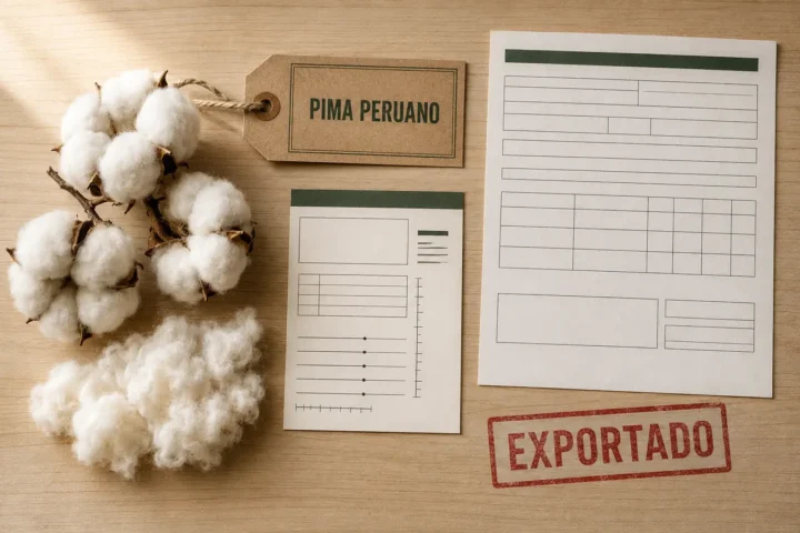 Documentos y algodón organizados para demostrar trazabilidad