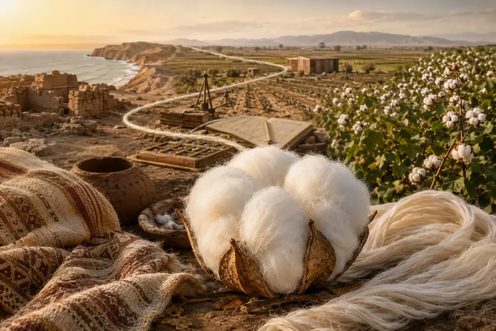 El viaje histórico de Gossypium barbadense desde su raíz peruana hasta el Pima moderno y su llegada a Piura