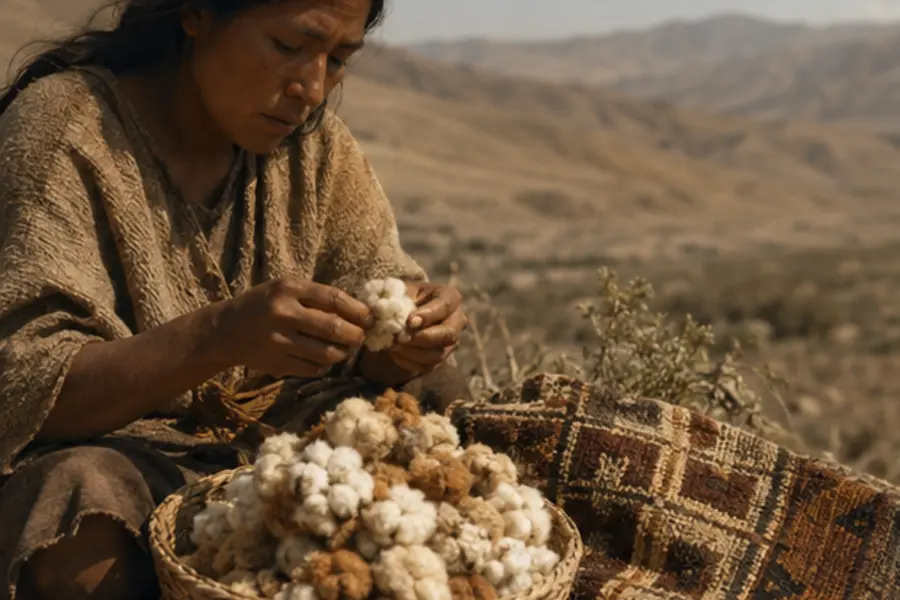 Reconstrucción editorial del algodón cultivado en la costa norte del Perú antiguo